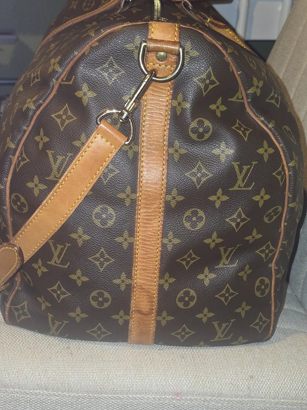 Authentic Louis Vuitton Keepall Bandoulière 60 Monogram Duffel Travel Bag Strap